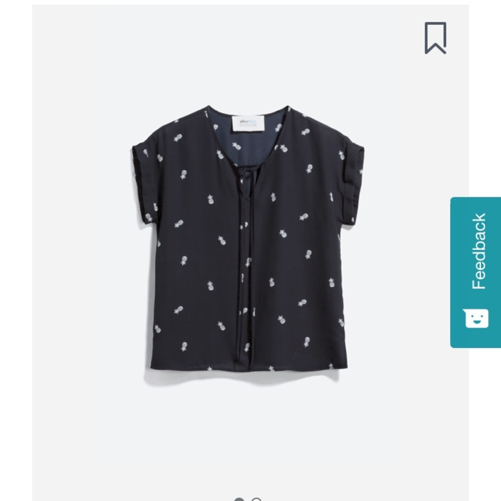 Stitch Fix Black Pineapple Blouse XS